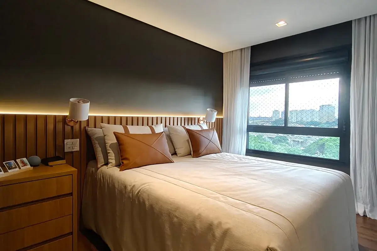 Dormitório do apartamento de 67m²