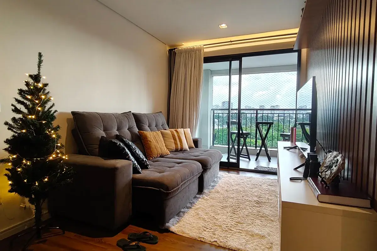 Sala de estar mobiliada do apartamento de 67m²